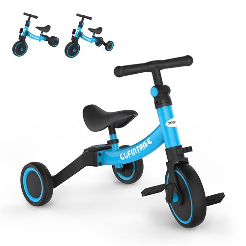 Besrey Tricycle Draisienne Vélo pour les enfants de 1 à 4 ans Bleu