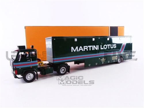 Voiture Miniature de Collection IXO 1-43 - VOLVO F88 Martini-Racing Race Transport - Green / Blue / Red - TTR025