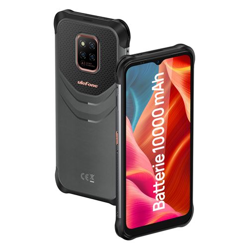 10000mAh Smartphone Ulefone Power Armor 14 Android 11, 64Go + 4Go, 20MP Caméra, Helio G35 Octa-Core,6.52Pouces, NFC Type-C OTG Face ID Téléphone Portable