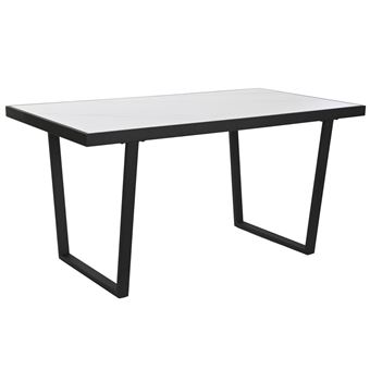 Table de Salle à Manger Home ESPRIT Blanc Noir Métal 150 x 80 x 75 cm - 1