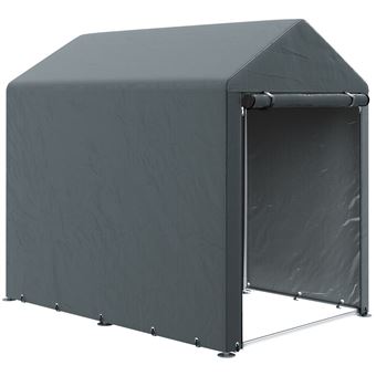 Abri De Jardin Outsunny - Tente De Stockage Portable Pour Vélos Et Outils 1,6x2,2m - Gris Foncé