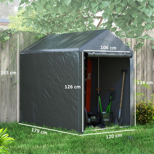 Abri De Rangement Pour Vélos En Toile Polyester - Tente Garage 195x80x163 Cm, étanche, Résistante Au Vent