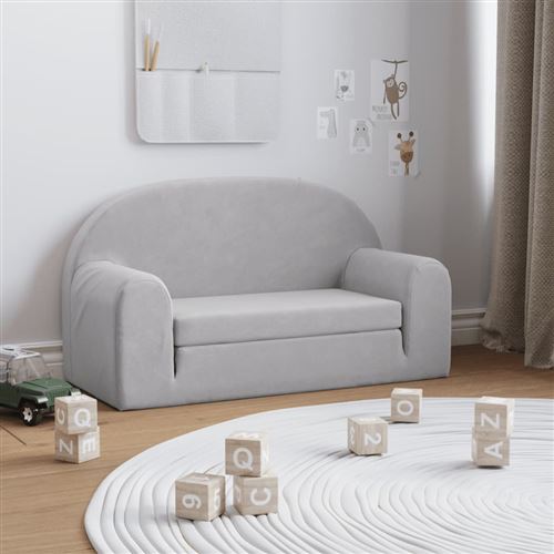 Vidaxl Gris/Clair Canapé-Lit Enfants Peluche - Image 3