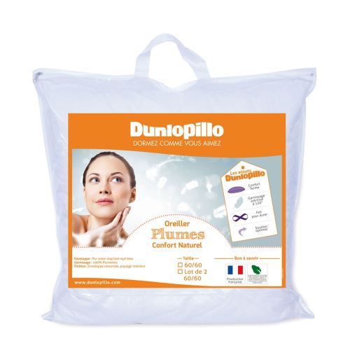 Oreiller Plumes Ferme - 60/60 - DUNLOPILLO