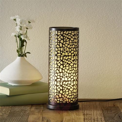 Lampe de table ALMERA 1 ampoule marron antique