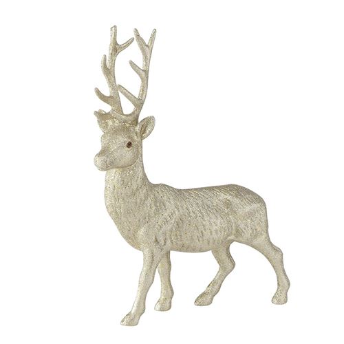 figurine cerf déco paillettes doré 40cm