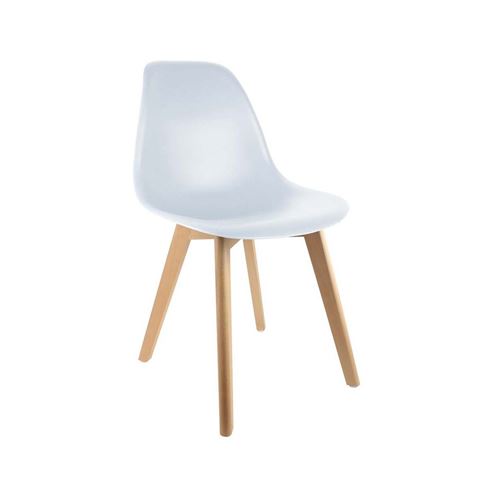 The Home Deco Factory - Chaise enfant scandinave bois et polypropylène Blanc