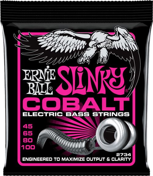 Ernie Ball 2734 - Jeu de cordes basse Super Slinky Cobalt - 45-100