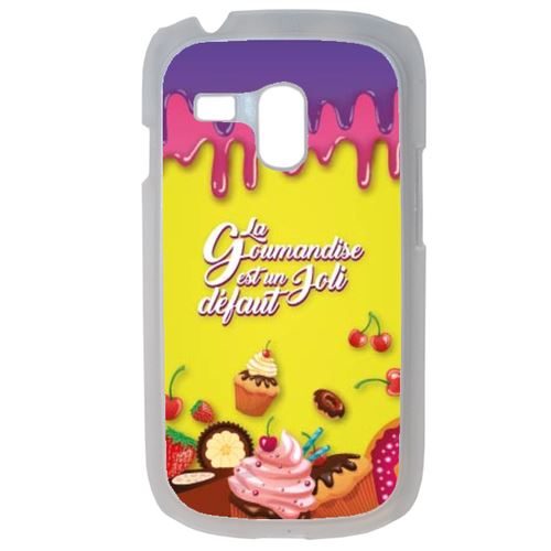 Coque La Gourmandise Est Un Joli Defaut Fond Jaune 01 Compatible Samsung Galaxy S3 Mini Transparent