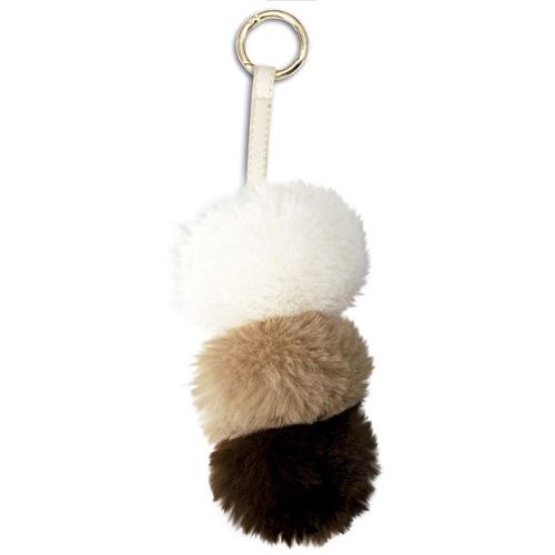 Porte-clés en peluche brun pompon
