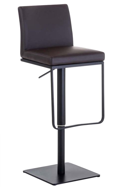 CLP Tabouret de bar Panama en similicuir avec pied en métal , Marron/Noir