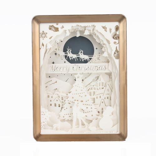 Couple Papier Photo Sculpture Lampe Bricolage Creative Nightscape Usb Powersupply JJZM1019