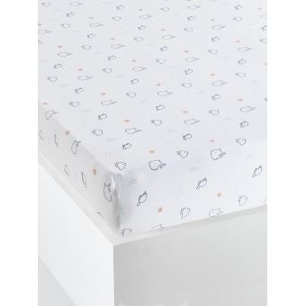 Vertbaudet Drap Housse Bebe Eau Salee Blanc 60x1 Matelas Drap Housse Achat Prix Fnac