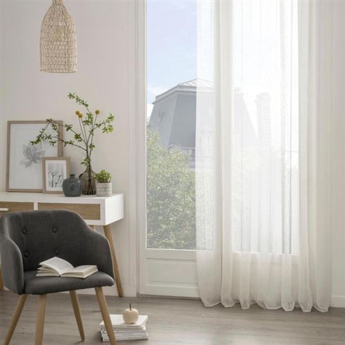 Voilage ivoire Anissa 140X240 Atmosphera cr&eacute;ateur d'int&eacute;rieur - Ivoire