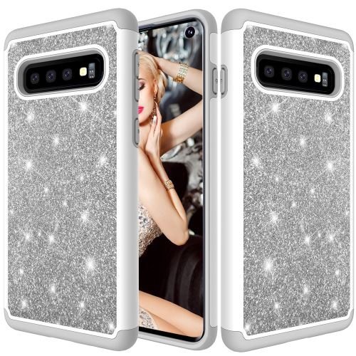 Coque en TPU gel peau flash argent pour votre Samsung Galaxy S10