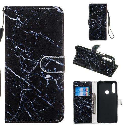 Etui en PU impression de motifs avec support marbrure bleue pour votre Huawei P Smart Z