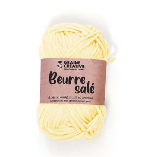 Fil de coton spécial crochet et amigurumi 55 m - jaune clair - Graine Créative