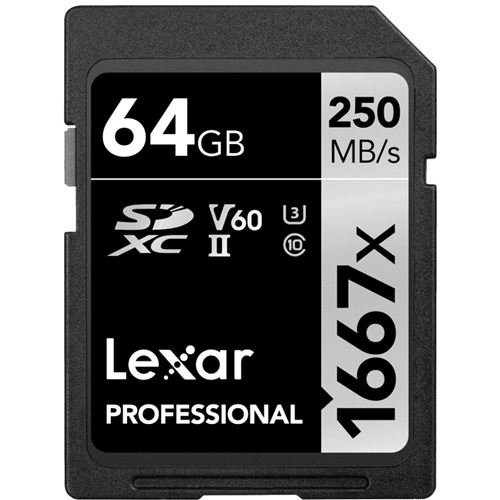 LEXAR carte sdxc 64 go 1667x professional 250 mo/s classe 10 uhs-II u3