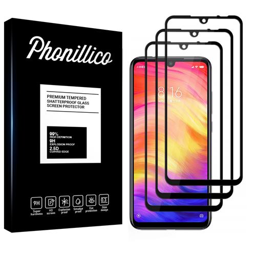 Verre Trempe pour Xiaomi REDMI 7 [Pack 3] Film Transparent Bord Noir Vitre Protection Ecran Phonillico®