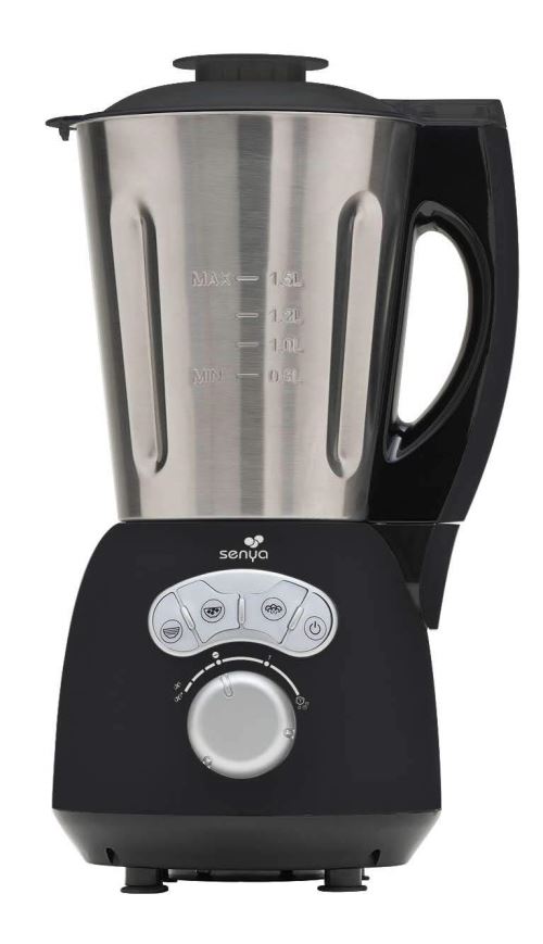 Senya Blender Chauffant Inox Cook & Ice, Mixeur Soupe Veloutée / Moulinée, Cuisson Vapeur, Glace Pilée Smoothies Milkshakes, 1, 5L