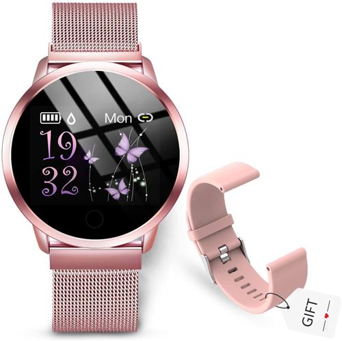 Dww-couleur Rose-montre Connecte Homme Femme Smartwatch Sport Compatible  Avec Samsung Huawei Xiaomi Android Ios Podometre Montre Tactile  Cardiofrequen
