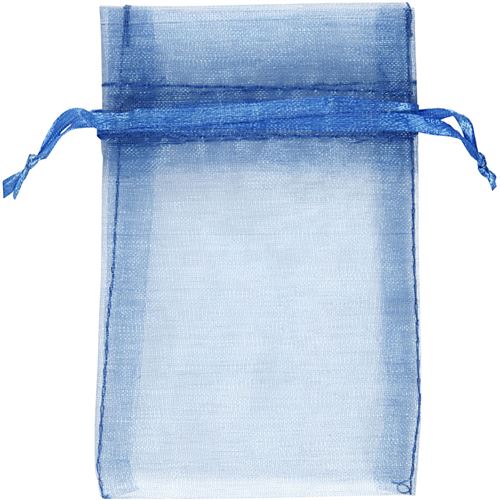 Happy Moments sacs organza 10 x 7 cm textile bleu 10 pièces