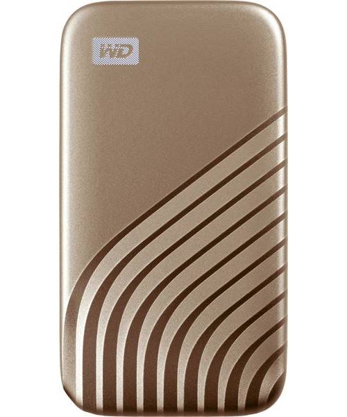 WD My Passport SSD WDBAGF5000AGD - SSD - gecodeerd - 500 GB - extern (draagbaar) - USB 3.2 Gen 2 (USB-C aansluiting) - 256-bits AES - goud