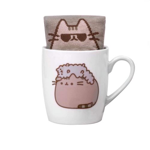 Pusheen - Stormy Tasse Et Chaussettes En Blanc / Marron/ Capacité 250 Ml - Thumbs Up! - 1001859
