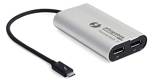 Adaptateur d'affichage de Sortie Plugable Thunderbolt 3 Dual DisplayPort pour systèmes Thunderbolt 3 MacBook Pro (supporte jus