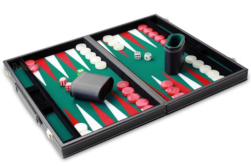 Backgammon feutrine verte 38 cm
