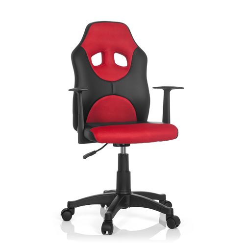 Chaise de bureau / Siège pivotant KID RACER AL noir rouge hjh OFFICE