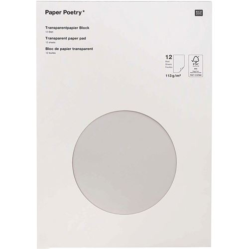 Bloc papier scrap transparent - A4 - 12 pcs