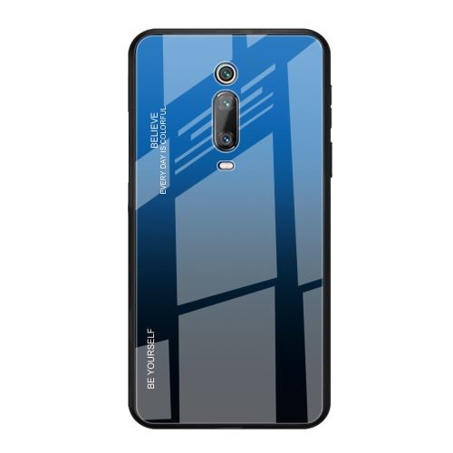 Coque en TPU verre hybride dégradé bleu/noir pour votre Xiaomi Redmi K20/K20 Pro/Mi 9T/Mi 9T Pro
