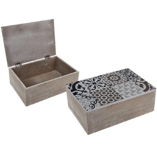 Boite rectangulaire en bois brut 19 x 13 x 7 cm