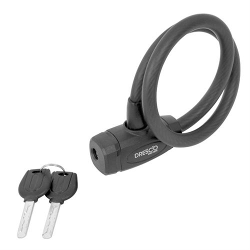 Dresco serrure à câble 60 cm noir en 3 parties