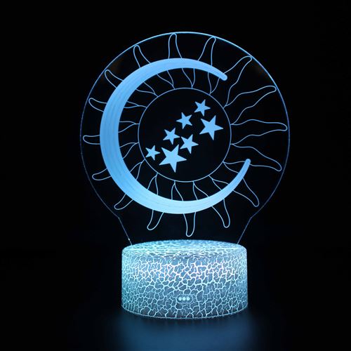 Stack Lampe 3D Tactile Veilleuses Enfant 7 Couleurs Avec Telecommande - Lune #830