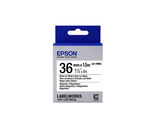 Epson LK-7WB2 - Magn&eacute;tique - Noir sur Blanc - 36 mmx1.5m