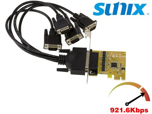 Carte PCIe - 4 Ports COM RS232 - HIGH SPEED Gamme Industrielle CHIPSET SUNIX SUN2410