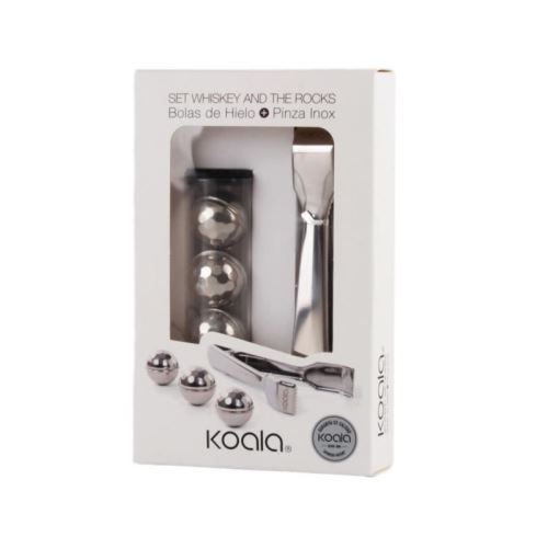 Set amateur de whisky - 1 pince a glace - 3 balles rafrachissantes