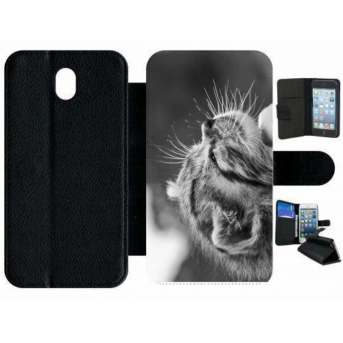 Etui à rabat samsung galaxy j7 2017 (j730) chat zebre
