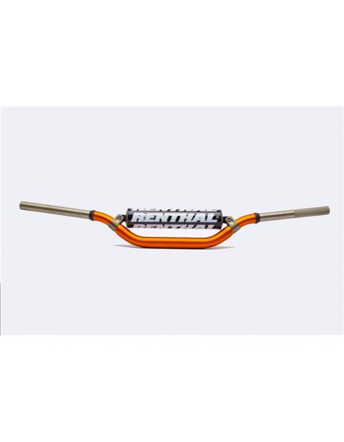 Guidon Ø28,6mm avec barre RENTHAL Twinwall KTM High orange/mousse noire