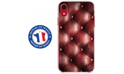 Coque souple pour Apple iPhone XR avec impression Motifs effet capitonné bordeau