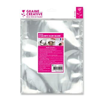 6 sachets bain-marie pour cire à bougie - 1