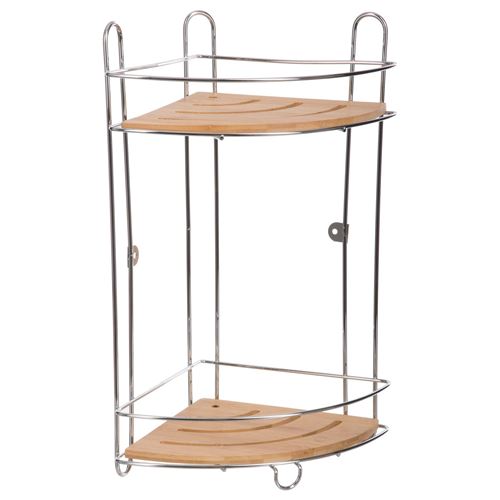 Etagère de douche en bambou Venterra - L. 27 x H. 40 cm - Marron