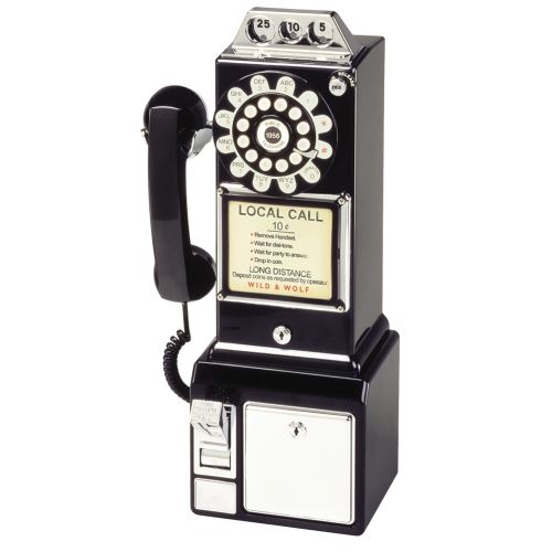 téléphone mural rétro 1950's dinner noir