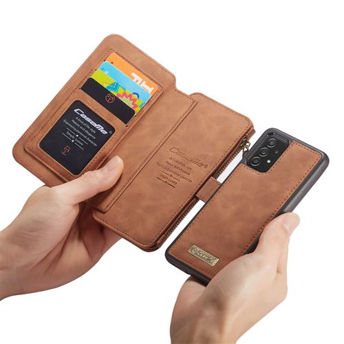 Étui luxe 2-en-1 à rabat pour Samsung Galaxy A52(s) (5G/4G) Brun Marron CaseMe