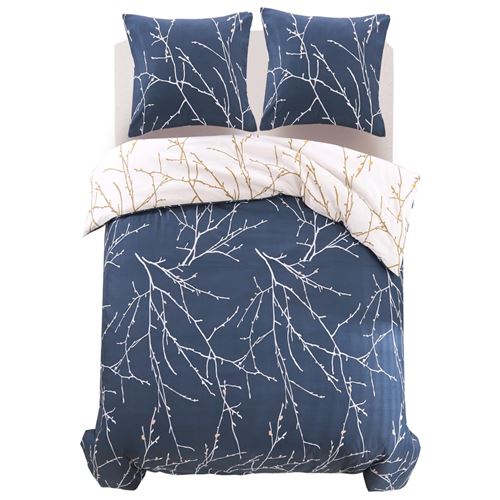 vidaXL Jeu de housse de couette 3 pcs Branches 200 x 200/60 x 70 cm