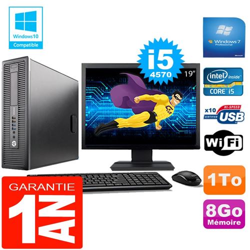 Pc hp elitedesk 800 g1 sff core i5-4570 8go disque 1 to wifi w7 ecran 19' État correct - Hewlett-Packard reconditionné disponible sur Fnac
