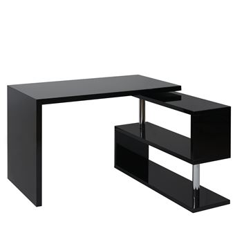 Bureau angulaire MENDLER HWC-A68, brillant, pivotant, 120x60cm noir - 1