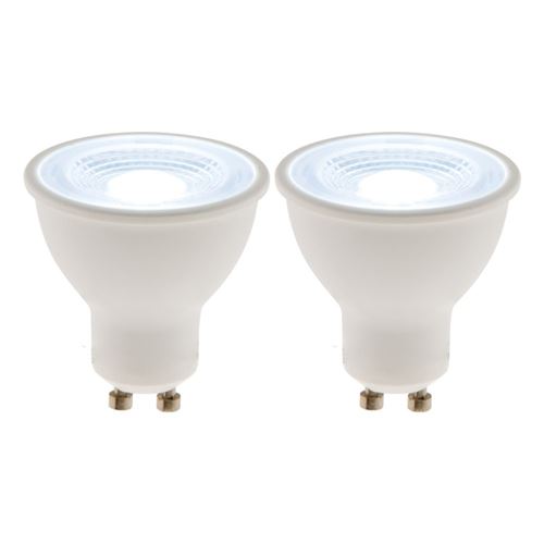Elexity - Lot de 2 spots LED GU10 - 5W - Blanc neutre - 400 Lumen - 6500K - A+ - Zenitech